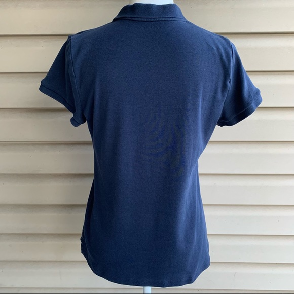 •Nautica• Navy Blue Collared V-Neck Top-Size Large - Picture 6 of 8